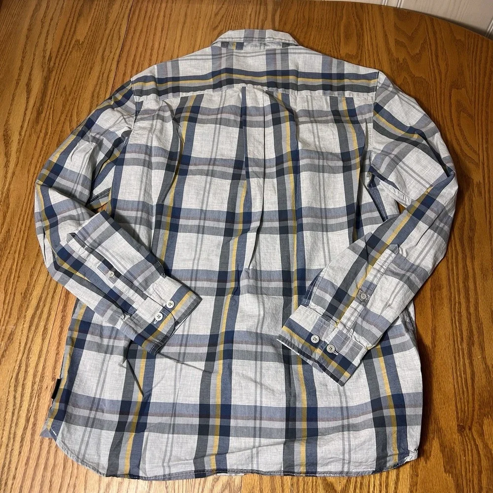 The North Face Men's Plaid Long Sleeve Button Up Shirt Size Medium 100% Cotton